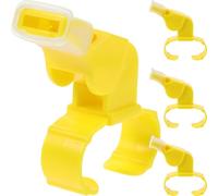 Ciieeo Lot de 4 Sifflets d'Arbitre en Plastique Jaune Sifflet d'Entraîneur Puissant à Anneau Multifonctions pour Football Basketball et Activités de Plein Air