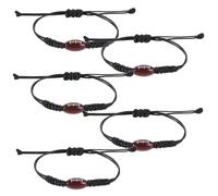Ciieeo Lot de 5 Bracelets de Rugby Ajustables en Corde Polyester, Taille Unique, Couleur Marron Tressé, Accessoires Sportifs pour Garçons, Filles et Supporters, Jours de Match et Fans