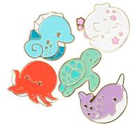 Ciieeo Lot de 5 Broches Animaux Marins en Émail et Alliage, Style Dessin Animé Adorable, Décoratives pour Paquet et Vêtements, Taille 3X2,5 CM, pour Usage Quotidien et Fêtes