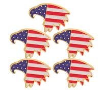 Ciieeo Lot de 5 Broches en Alliage Drapeau Américain et Aigle à Tête Blanche, Mini Épinglettes Patriotiques Légères, Accessoires pour Fête Nationale du 4 Juillet et Célébrations