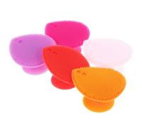 Ciieeo Lot de 5 Brosses de Bain en Silicone Multifonctionnelles de Cœur Double Face pour Shampoing et Massage Taille Moyenne Couleurs Mixtes Adaptées au Bain Visage des Garçon et
