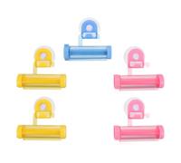 Ciieeo Lot de 5 Distributeurs de Dentifrice Manuels avec Ventouse, Presse-tube Pratique pour Salle de Bain, Extrudeur Portable Compatible Tubes Standards, pour Usage Couleur Aléatoire