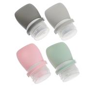 Ciieeo Lot de 5 Flacons de Voyage Rechargeables en Silicone 30 Ml, Étanches et Légers, pour Shampoing et Lotion, avec Pochette de Rangement Eva, Bouteilles de Toilette Portables
