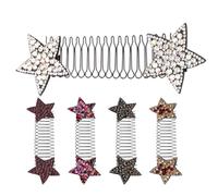 Ciieeo Lot de 5 Pinces à Cheveux Invisibles D’étoile, Peignes Latéraux Métalliques Multicolores, Accessoires Coiffure pour Femmes, Maintien sans Traces, Frange et Chignon