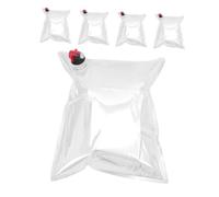 Ciieeo Lot De 5 Poches à Vin 5l Réutilisables avec Bec Verseur, Sachets De Boisson Portables en Plastique Étanche, pour Voyage, Camping Et Conservation De Vin Et Jus De Fruits