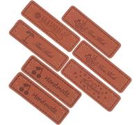 Ciieeo Lot de 50 Étiquettes Faites la Main pour Vêtements Diy, Tricot et Couture, Étiquettes Décoratives en Cuir, Motifs Lotus, Palmier, Bouton, Cerise et Cœur, pour Loisirs Créatifs