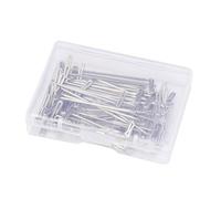 Ciieeo Lot de 50 Set de Set de Épingles en T en Acier Inoxydable 45mm avec Boîte Plastique pour Fabrication de Perruques, Couture et Modélisme, Facile à Insérer Retirer