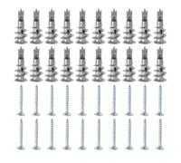 Ciieeo Lot de 50 Sets de Sets de Ensembles de Chevilles Autoforeuses en Alliage de Zinc Argenté, Vis de Fixation Solide sans Bavures, pour Plaques de Plâtre et Fixation Murale