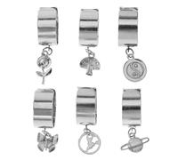 Ciieeo Lot de 6 Bagues Ouvertes pour Femme Pendentifs Soleil Lune et Étoile à Huit Branches Bagues Décoratives en Métal Inoxydable Ensemble Chic Présent pour Anniversaire ou