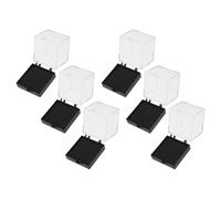 Ciieeo Lot de 6 Boîtes Carrées D’Exposition pour Spécimens Minéraux Cubes Transparents en Acrylique 34 CM Socle Noir Coffrets de Présentation pour Pierres et Cristaux Rangement