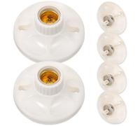 Ciieeo Lot de 6 Douilles E27 en Céramique Carrée Culot Métallique Suspendre, Supports D’ampoule Compatibles E27, Pièces Détachées pour Fabrication et Réparation D’éclairage Intérieur