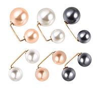 Ciieeo Lot de 6 Épingles de Chemise en Alliage avec Perles Artificielles, Pince Réglable pour Décorer Vêtements, Usage Quotidien et Fêtes Couleur Aléatoire Plusieurs styles