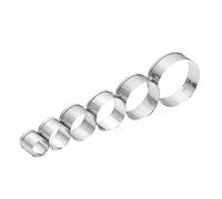 Ciieeo Lot De 6 Grands Moules À Mousse En Acier Inoxydable Emporte-Pièces Ronds Et Épais Pour Pâtisserie Gâteau Mousse Chocolat Fondant Cercle