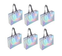 Ciieeo Lot De 6 Paquet Réutilisables Moyenne Taille en Tissu Non Tissé Filmé, Paquet De Courses Poignée, pour Emballage Présent, Mariage, Usage Ménager Et Stockage Pratique