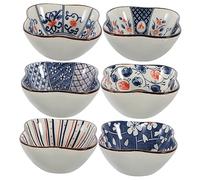 Ciieeo Lot de 6 petits bols en céramique de style vintage pour sauce soja pour assaisonnement et apéritifs, bols réutilisables en porcelaine, moutarde, vinaigre, pour la famille et le restaurant