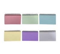 Ciieeo Lot de 6 Petits Cahiers à Spirale Colorés Lignés, Format Portable, Carnet de Poche Pratique pour Bureau, École et Maison, Fiches Bristol Déchirables Blanc, Bleu, Vert, Jaune, Rose