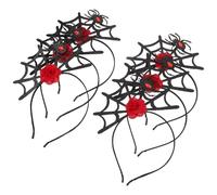 Ciieeo Lot de 6 Serrage-Têtes d'Halloween Toile d'Araignée Rouge Fleurs Accessoires pour Cheveux Cosplay et Fête Bandeaux Légers et Réutilisables pour Costume Halloween Festival et