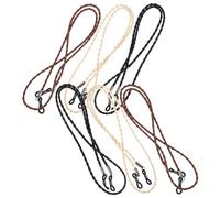 Ciieeo Lot de 6 Supports à Lunettes en Silicone Élastique, Cordons Résistants à L'usure, Porte-verres Noir, Marron et Écru, Accessoires pour Lunettes de Lecture, Soleil et Sport,