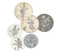 Ciieeo Lot De 6 Vases Muraux en Osier Artificiel pour Pendaison De Crémaillère Décoration Murale avec Vase Inclus Décorations D'Eucalyptus Feuille Dorée Arche Miroir Floral