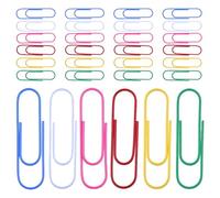 Ciieeo Lot de 60 Trombones Colorés Plastifiés, 6 Couleurs Assorties, 3,5 Cm Clips de Documents Résistants pour Bureau, Papeterie Scolaire, Organisation et Marquage de Couleur Aléatoire