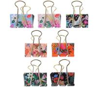 Ciieeo Lot de 7 Pinces à Reliure en Acier Inoxydable 1,26 Pouces, Mini Clips de Documents Noirs et Argentés, Fournitures de Bureau pour Organisation Dossiers et Classement au Bureau