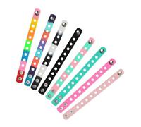 Ciieeo Lot de 8 Bracelets en Silicone Ajustables Colorés Trous Bracelets Extensibles pour Fêtes et Évenements Décoratifs Polyvalents pour Activité Sportive et Soirée Silicone Résistant