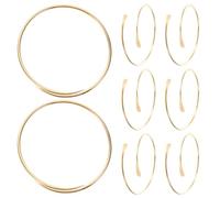Ciieeo Lot de 8 Bracelets Manchettes Ouverts en Métal Doré, Ajustables Extrémités Aplaties, Manchette Minimaliste Large pour Bras, Bijoux pour Femmes et Filles, pour Plage et Usage
