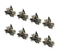 Ciieeo Lot de 8 Broches Chat Noir Halloween en Alliage Émaillé Badges Chapeau de Sorcière Légers et Polyvalents pour Vêtements Paquet à Dos et Fêtes Costumées