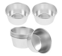 Ciieeo Lot de 8 Moules à Pudding en Acier au Carbone Argenté, Antiadhésifs et Polyvalents, Distribution Uniforme Chaleur, Pâtisserie Maison Snacks de Thé de L'après-midi