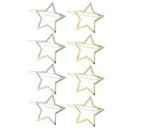 Ciieeo Lot de 8 Pinces à Cheveux Creuses Cinq Étoiles, Barrettes Dorées et Argentées, Accessoires Légers pour Coiffure Féminine, pour Fêtes, Mariages et Usage Quotidien