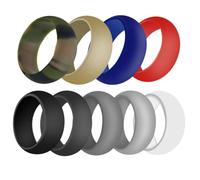 Ciieeo Lot de 9 Anneaux en Silicone Sportifs Unisexes, Confortables et Sûrs Peau, Bagues Rondes Nettoyage Tâches Ménagères Couleur Aléatoire