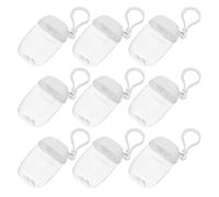 Ciieeo Lot de 9 Petites Bouteilles à Main Vides de 30ml Rechargeables en Plastique Petg et Pp avec Porte-clés, Bouchon à Bascule et Crochet pour Voyage en Extérieur