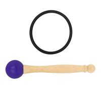 Ciieeo Maillet pour Bol Chantant en Cristal avec Manche Bois, Anneau Caoutchouc Antidérapant, Accessoire Percussion Compact et Léger, pour Bols et Pratiques Musicales