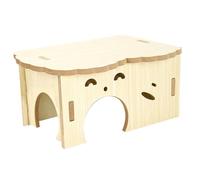 Ciieeo Maison en Bois pour Hamster Petit Format Cachette Naturelle en Bois Non Traité Décoration de Cage pour Hamsters et Cobayes Habitat Sécurisé pour Animaux Rongeurs Accessoire