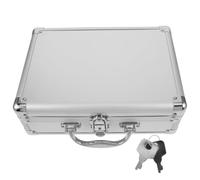 Ciieeo Mallette Métallique Verrouillable en Alliage D’Aluminium Petite Taille Double Couche de Mousse Protectrice Boîte de Rangement Portable pour Outils Appareils Photo et
