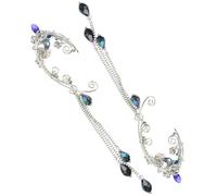 Ciieeo Manchettes D'oreilles à Pompons pour Femmes et Adolescentes, Boucles D'oreilles à Clip sans Perçage, Légères et Confortables, Bijoux Féeriques pour Déguisement Lutin et Tenues