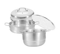 Ciieeo Marmite à Vapeur Inox Épaissie 28 Cm Triple Couche Cuiseur Vapeur Polyvalent Compatible Gaz Et Électrique Cuisson Maison 3 Niveaux Pour Légumes Et Soupes