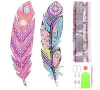 Ciieeo Marque-page en Acrylique Forme Plume Peinture Diamant, Décor Délicat Rétro pour Bibliothèque et Salle de Classe, Set 1 Pièce pour Étudiants