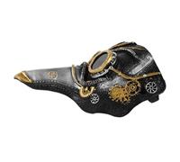 Ciieeo Masque de Médecin Peste Steampunk Unisexe à Nez Long Argenté et Noir, Masque Cosplay Halloween Gothique, Accessoire Costume Soirée Masquée et Carnaval