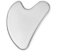 Ciieeo Masseur Facial de Cœur en Acier Inoxydable 420 Planche de Gua Sha Faciale Petite Taille Surface Miroir et Finition Satinée Outil de Massage Facial Guasha Portable pour Soins du