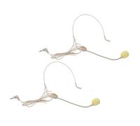 Ciieeo Microphone Filaire Supra-auriculaire Omnidirectionnel avec Casque Réglable, 2 Pièces Couleur Peau, Microphone à Condensateur pour Prise de Parole en Public, Enseignement