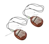 Ciieeo Mini Kalimba 8 Notes Portable en Bois Exotique Forme Goutte d'Eau Piano à Pouces 2 Sets Chaîne Métallique et Cordon Suspendu Instrument de Musique Facile pour Débutants et