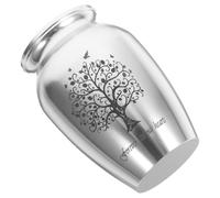 Ciieeo Mini Urne Funéraire en Alliage D’Aluminium Étanche pour Animaux de Compagnie Petite Urne Décorative Argentée Cendres de Chiens et Chats Portable 1 Pièce