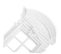 Ciieeo Miniature Window Frame for DIY Fairy House with Roman Columns and Badges Plastic Dollhouse Craft Supplies for Handmade Miniature Home Decoration