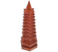 Ciieeo Modèle D'architecture Tour Chinoise en Bois Marron Léger pour Décoration Intérieure et Jardin, Sculpture Rétro Élégante pour Bureau ou Bonsaï