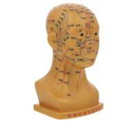 Ciieeo Modèle de Tête Médicale Acupuncture 20 Cm en Pvc Souple Couleur Cuivre, Modèle D’acupoints Faciaux Précis, Outil Pédagogique pour Massage et Étude des Points D’acupuncture