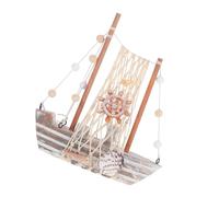 Ciieeo Modèle de Voilier Vintage Décor Nautique avec Coquillages et Filet Décoration de Table pour Salon et Salle de Bain à Thème Marin Cadeau Original pour de Navigation