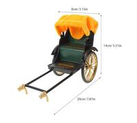 Ciieeo Modèle Réduit Tricycle Rétro à 3 Roues en Métal Auvent Jaune Siège Vert Décoration Vintage pour Bureau et Maison Collection Vélo Rétro Accessoire Photo Nostalgique