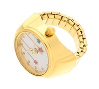 Ciieeo Montre-bague Décorative Rétro en Acier Inoxydable et Verre Or | Effet Décoratif, Facile à Porter, Affichage de L’heure, Pile Bouton Incluse, Plupart