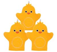 Ciieeo Moufles de Bain Motifs Illustrés en Coton Léger et Portable Lot de 3 Serviettes Exfoliantes Douces pour Garçon et Filles Maison Voyages
